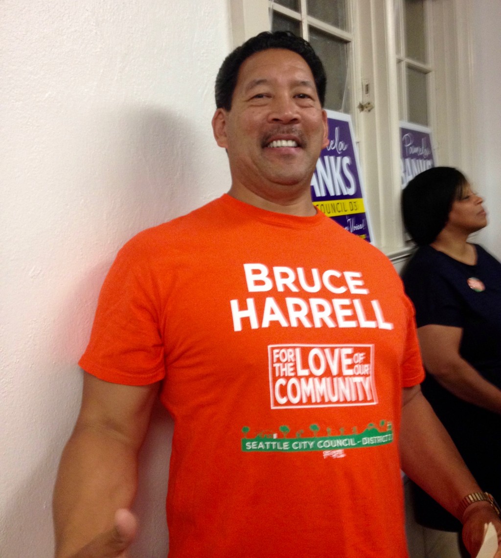 Seattle City Council member Bruce Harrell was look awfully pleased with himself at last week's 37th LD Dems endorsement meeting.