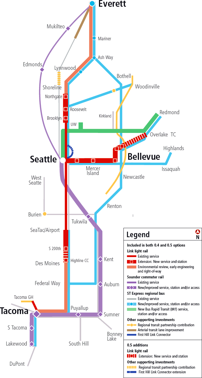 sound transit light rail route map